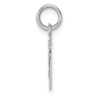 14K White Gold Key Letter E Initial Charm view 2