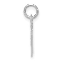 14K White Gold Key Letter F Initial Charm view 2