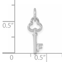 14K White Gold Key Letter F Initial Charm view 3