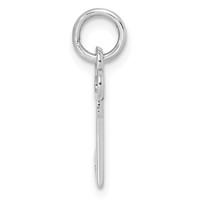14K White Gold Key Letter H Initial Charm view 2