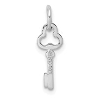 14K White Gold Key Letter I Initial Charm view 4