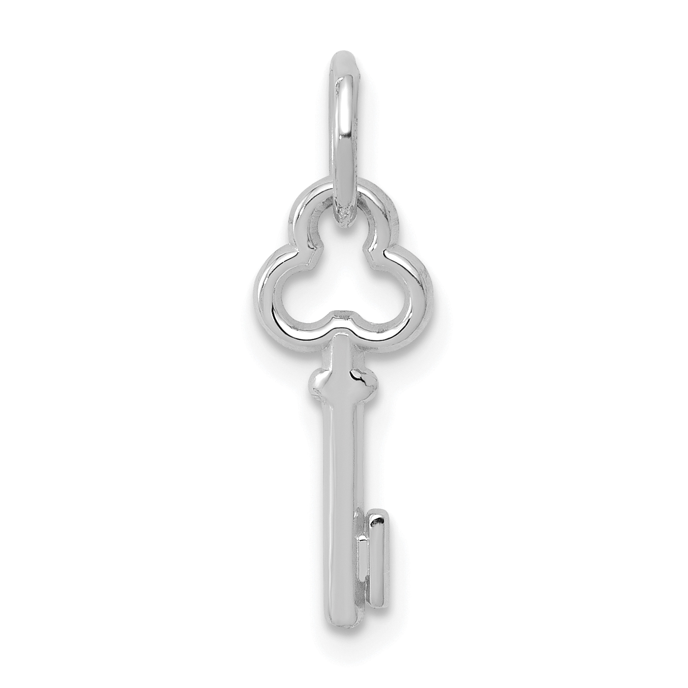 14K White Gold Key Letter I Initial Charm (K3434I)