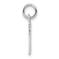 14K White Gold Key Letter J Initial Charm view 2