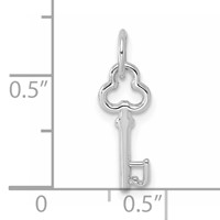 14K White Gold Key Letter J Initial Charm view 3