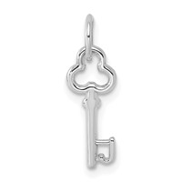 14K White Gold Key Letter J Initial Charm view 1