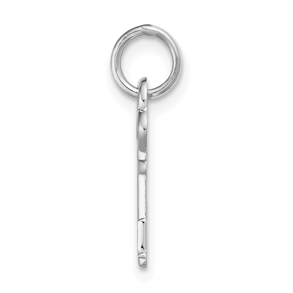 14K White Gold Key Letter L Initial Charm (K3434L)