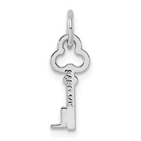 14K White Gold Key Letter L Initial Charm view 4