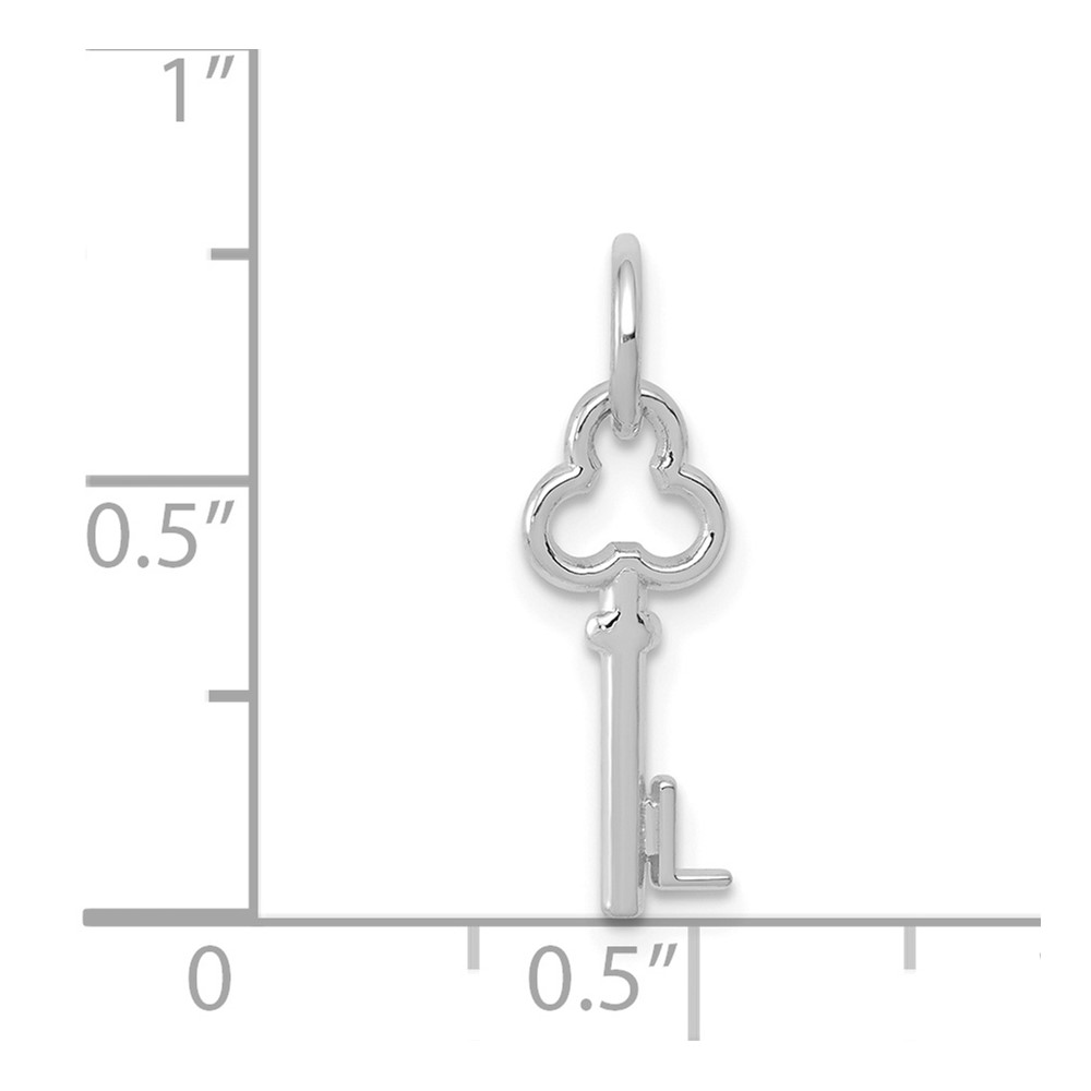 14K White Gold Key Letter L Initial Charm (K3434L)