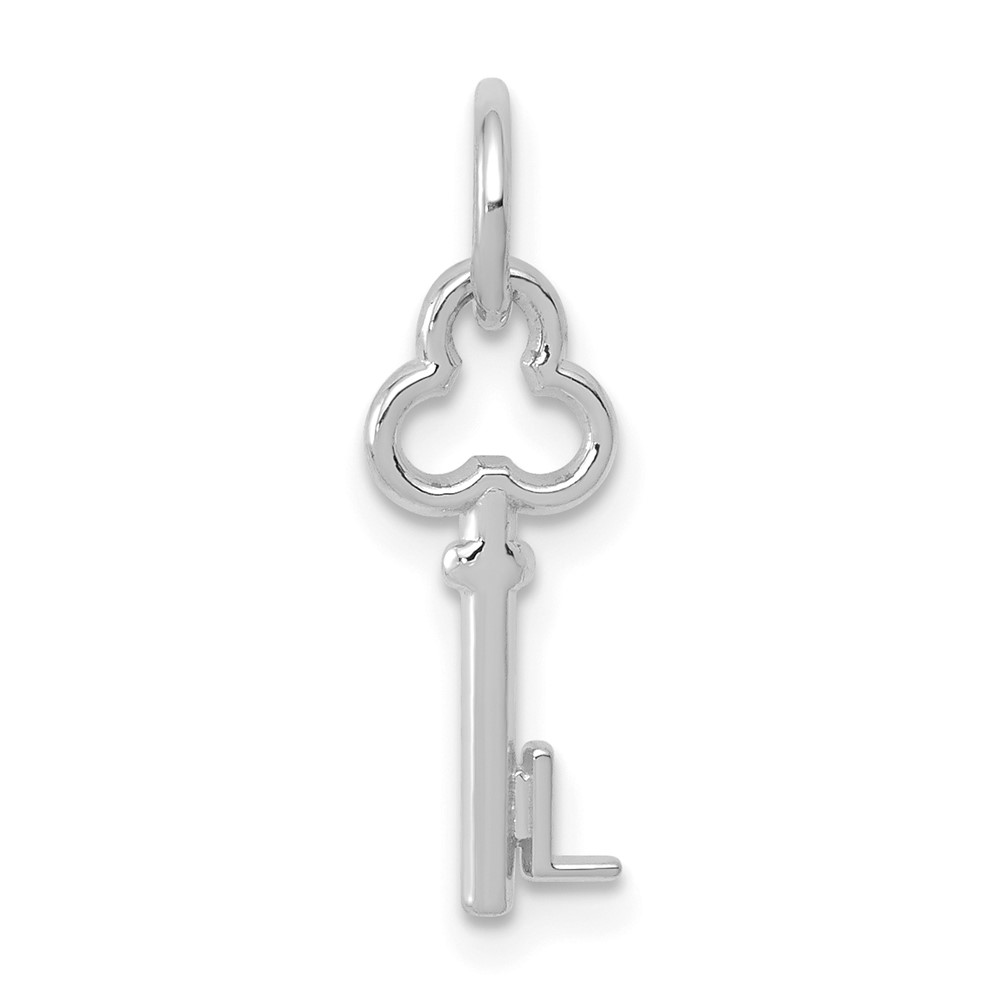 14K White Gold Key Letter L Initial Charm (K3434L)