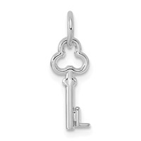 14K White Gold Key Letter L Initial Charm view 1