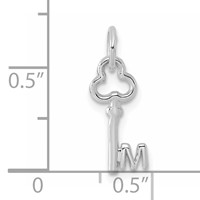14K White Gold Key Letter M Initial Charm view 3