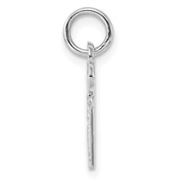 14K White Gold Key Letter P Initial Charm view 2