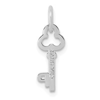 14K White Gold Key Letter P Initial Charm view 4