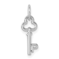 14K White Gold Key Letter P Initial Charm view 1