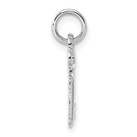 14K White Gold Key Letter R Initial Charm view 2