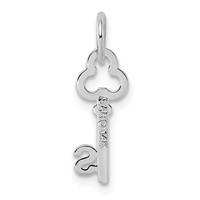 14K White Gold Key Letter S Initial Charm view 4