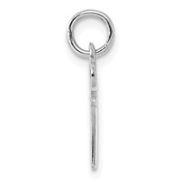 14K White Gold Key Letter T Initial Charm view 2