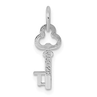 14K White Gold Key Letter T Initial Charm view 3