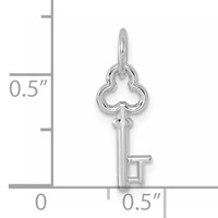 14K White Gold Key Letter T Initial Charm view 4