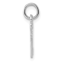 14K White Gold Key Letter V Initial Charm view 2