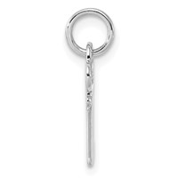 14K White Gold Key Letter W Initial Charm view 2