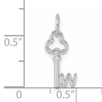 14K White Gold Key Letter W Initial Charm view 3