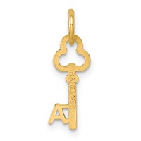 14K Yellow Gold Key Letter a Initial Charm view 3