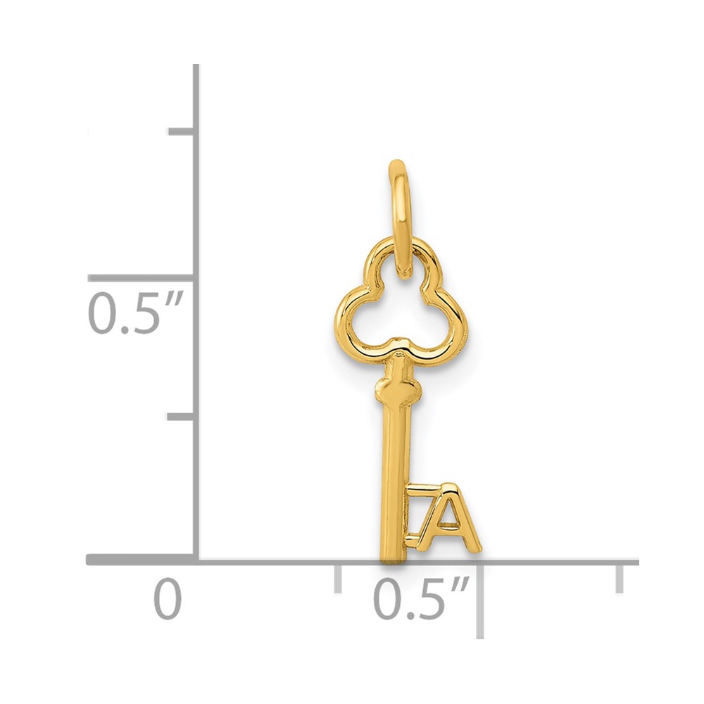 14k Key Letter A Initial Charm (K3442A)