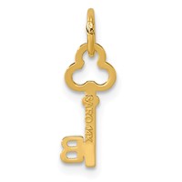 14K Yellow Gold Key Letter B Initial Charm view 3