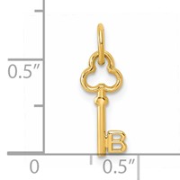 14K Yellow Gold Key Letter B Initial Charm view 4