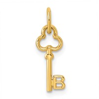 14K Yellow Gold Key Letter B Initial Charm view 1
