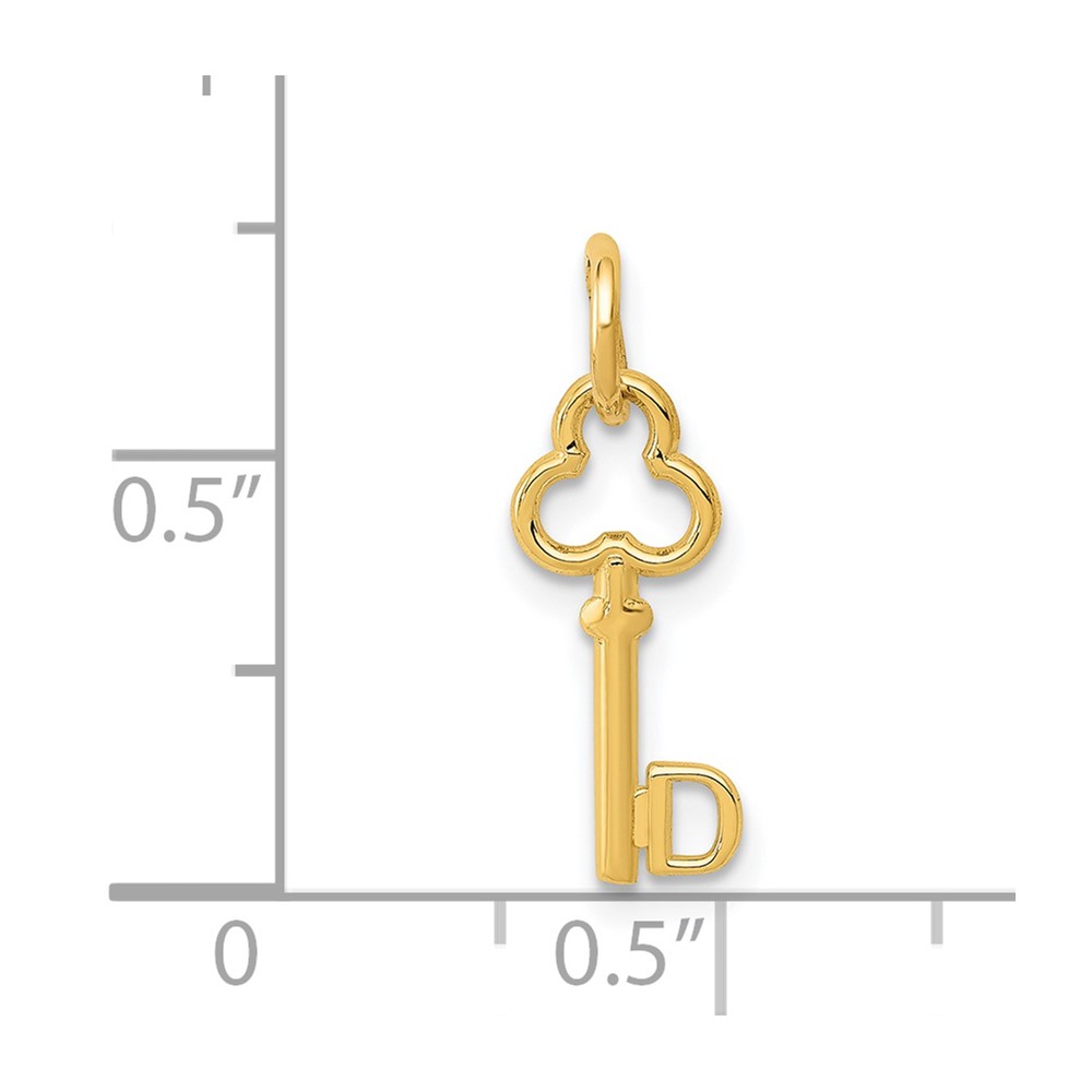 14k Key Letter D Initial Charm (K3442D)
