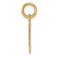 14K Yellow Gold Key Letter E Initial Charm view 2