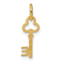 14K Yellow Gold Key Letter E Initial Charm view 3