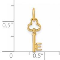 14K Yellow Gold Key Letter E Initial Charm view 4