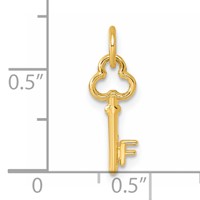14K Yellow Gold Key Letter F Initial Charm view 4