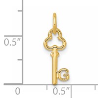 14K Yellow Gold Key Letter G Initial Charm view 4
