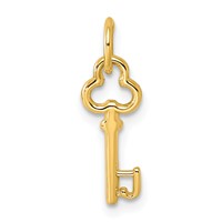 14K Yellow Gold Key Letter J Initial Charm view 1