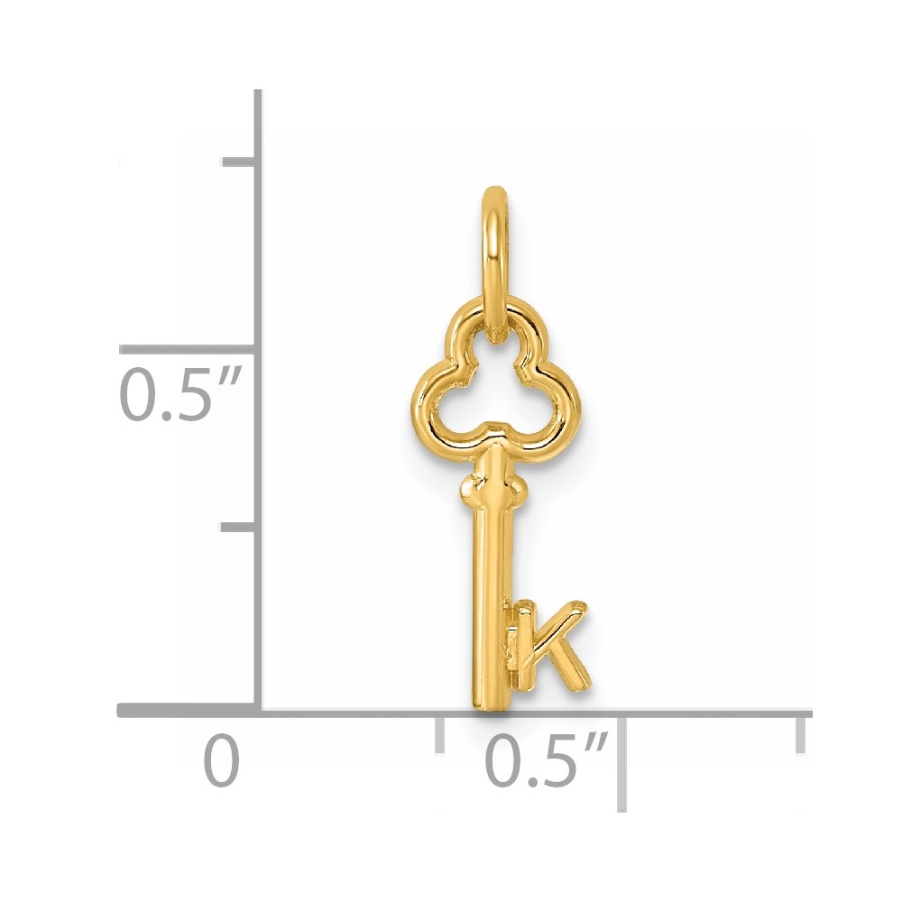 14k Key Letter K Initial Charm (K3442K)