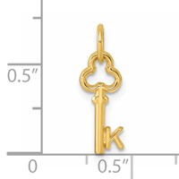 14K Yellow Gold Key Letter K Initial Charm view 4
