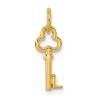 14K Yellow Gold Key Letter L Initial Charm view 1
