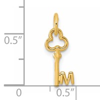 14K Yellow Gold Key Letter M Initial Charm view 4
