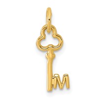 14K Yellow Gold Key Letter M Initial Charm view 1