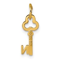 14K Yellow Gold Key Letter N Initial Charm view 3