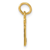 14K Yellow Gold Key Letter O Initial Charm view 2