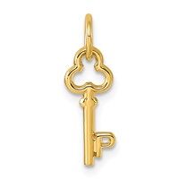 14K Yellow Gold Key Letter P Initial Charm view 1