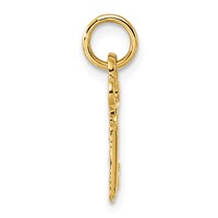 14K Yellow Gold Key Letter R Initial Charm view 2