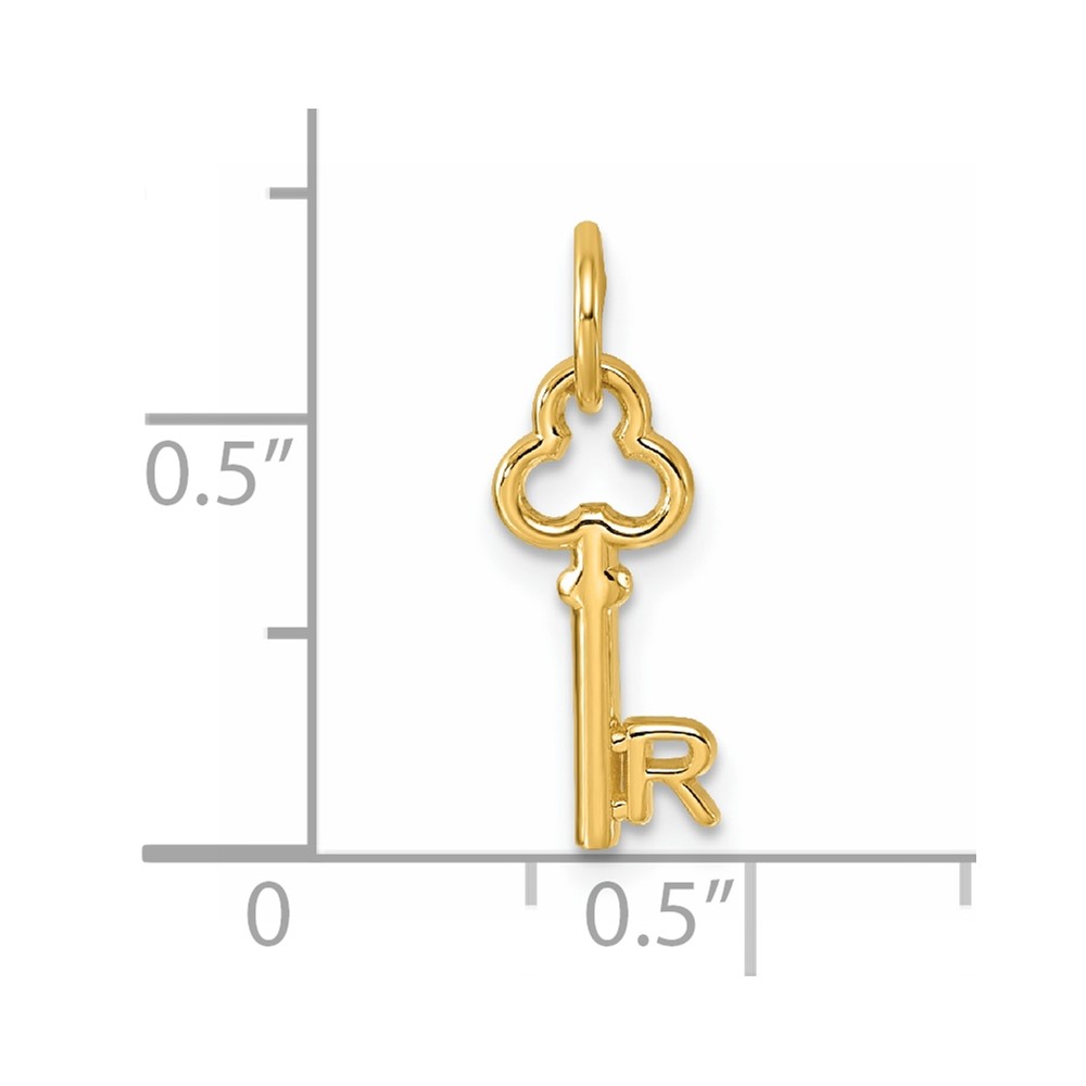 14k Key Letter R Initial Charm (K3442R)