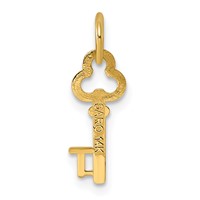 14K Yellow Gold Key Letter T Initial Charm view 3