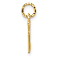 14K Yellow Gold Key Letter V Initial Charm view 2